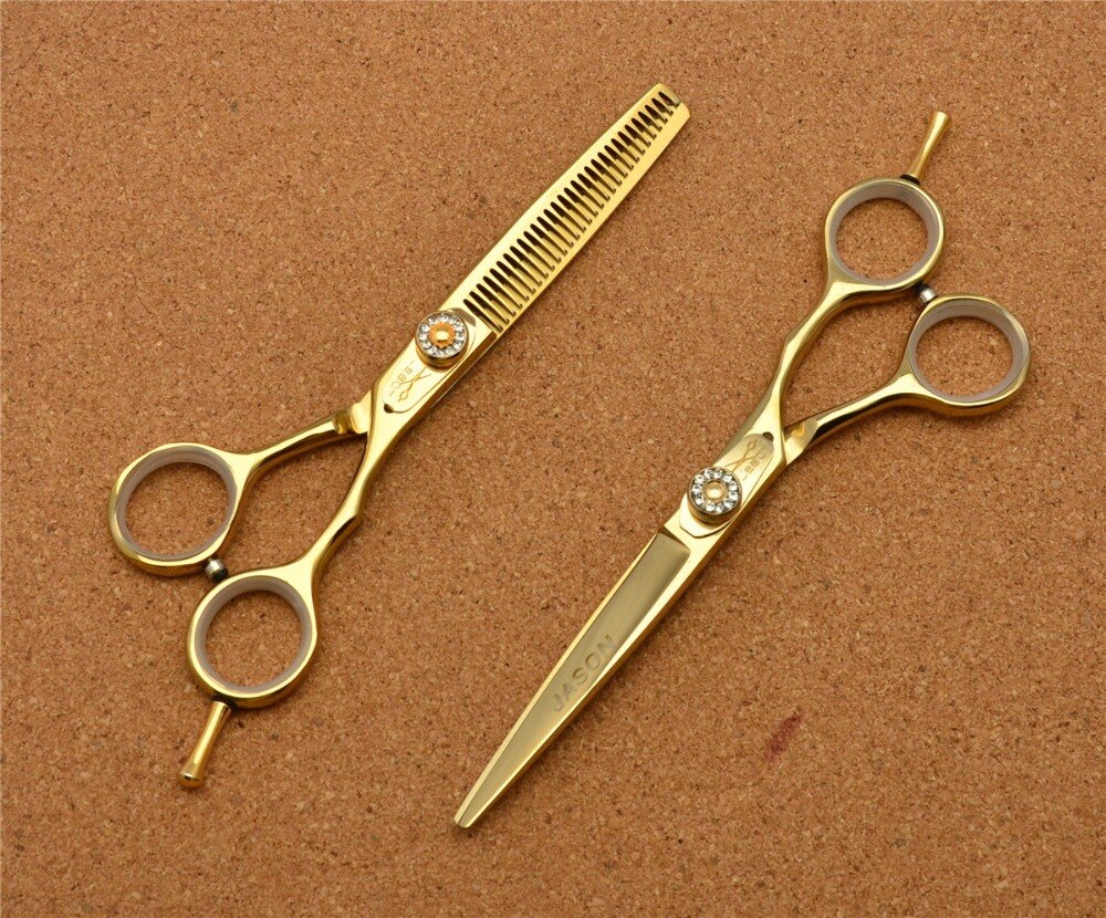 5,5 zoll Jason TOP Friseur Schere 440C Diamante Barbers & #39s Schneiden Schere Ausdünnung Schere haar
