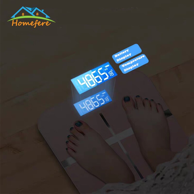 USB Charging Bathroom Scale Glass Smart Household Electronic Digital Weight Balance LCD Display