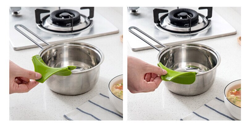 1PC Anti-spill Silicone Slip On Pour Soup Spout Funnel for Pots Pans and Bowls and Jars Kitchen Gadget Tool OK 0258