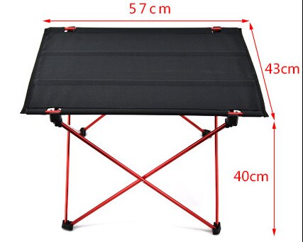 VILEAD Portable Camping Table 57*42*38 cm 6061 Aluminium Folding Durable Tourist BBQ Outdoor Hiking Beach Waterproof Table: Red bracket