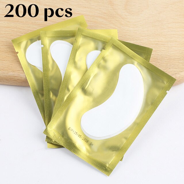 200Pairs Wimper Extension Papier Patches Hydrogel Gel Pads Pluizende Geënt Valse Wimpers Benodigdheden Make Gereedschap: Yellow regular