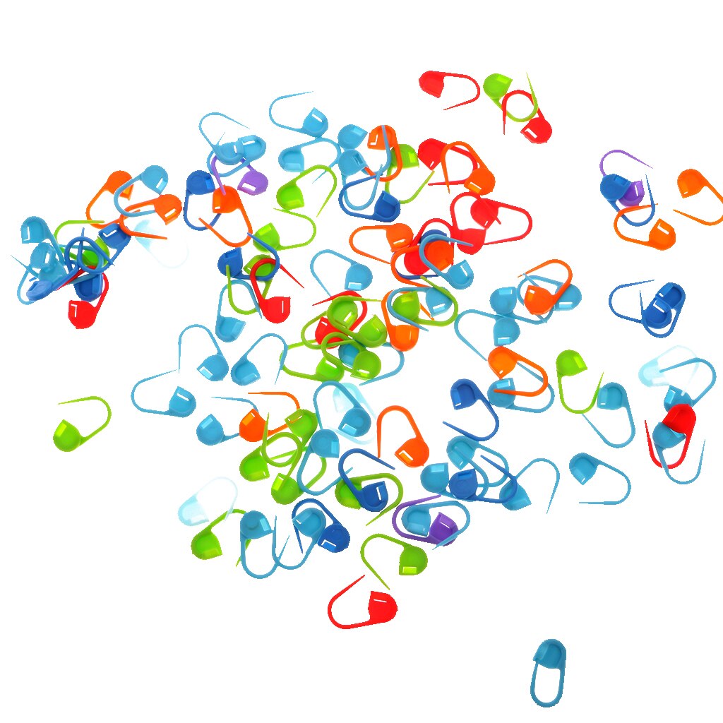 100 Plastic Assorted Knitting Craft Crochet Locking Stitch Needle Clips