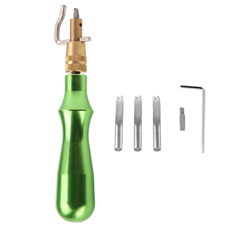 KAOBUY Multicolor Adjustable Leather Edge Stitching Groover Leather Stitching Tool And Edge Press Kit Adjustable Stitching: green