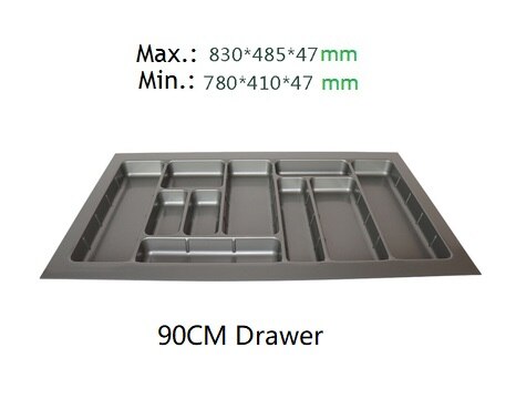 70cm-100cm Sizing ABS Plastic Cuttable cutlery tray insert Inserts utensil holder fitted kitchen drawer box: 90cm