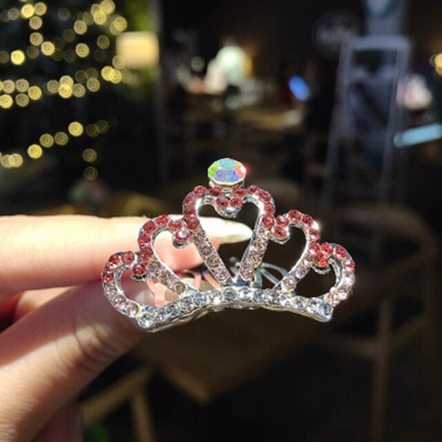 Mini Tiara Rhinestone Hair Clips Princess Crown Comb Costume Accessories For Princess Party Girls Hair Claw Hairpin Styling Tool: 3