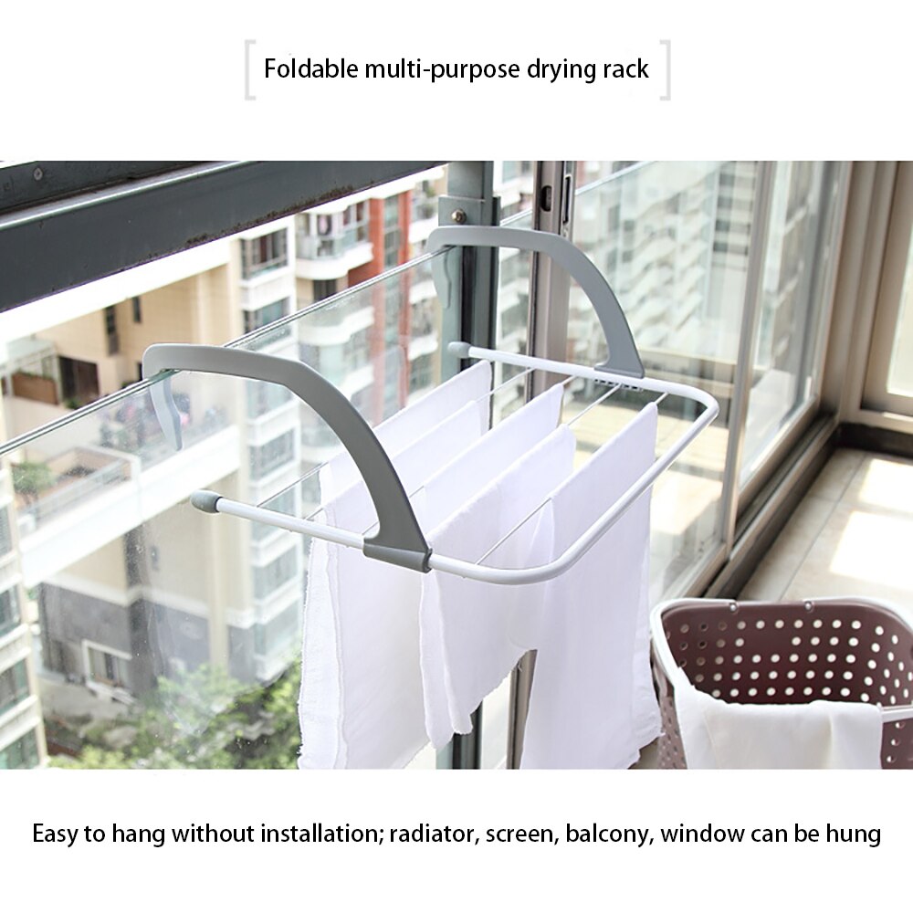 Outdoor Pole Opslag Airer Opknoping Droogrek Kleding Wasserij Multifunctionele Radiator Balkon Telescopische Vouwen Verstelbare