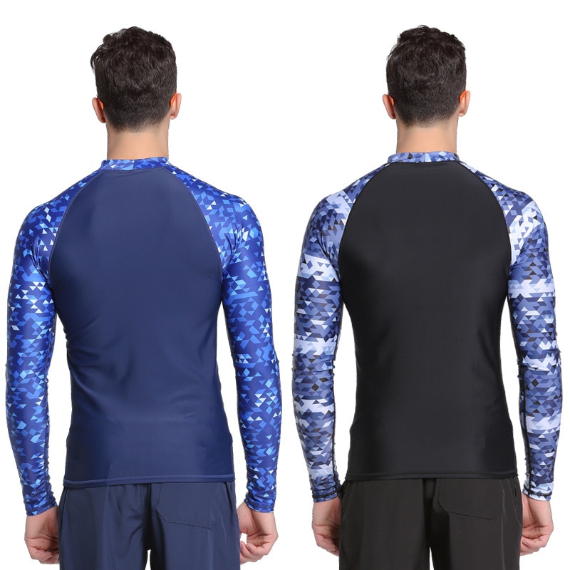 SBART Quick Drying Mens Rash Guard Surf T-shirt Long Sleeve Beach Swimwear Anti-UV Diving Suit kitesurf Snorkeling Surfing Shirt