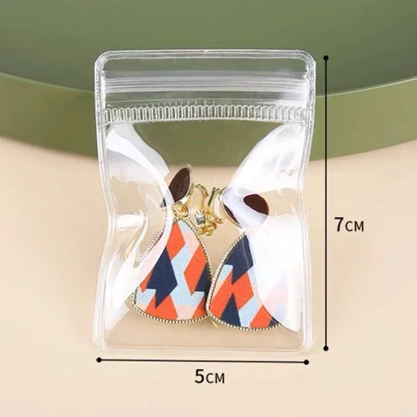 10/50 sztuk przezroczysty PVC organizer na biżuterię woreczki torby antyoksydacyjne kolczyki wisiorek naszyjnik bransoletka pudełko do przechowywania