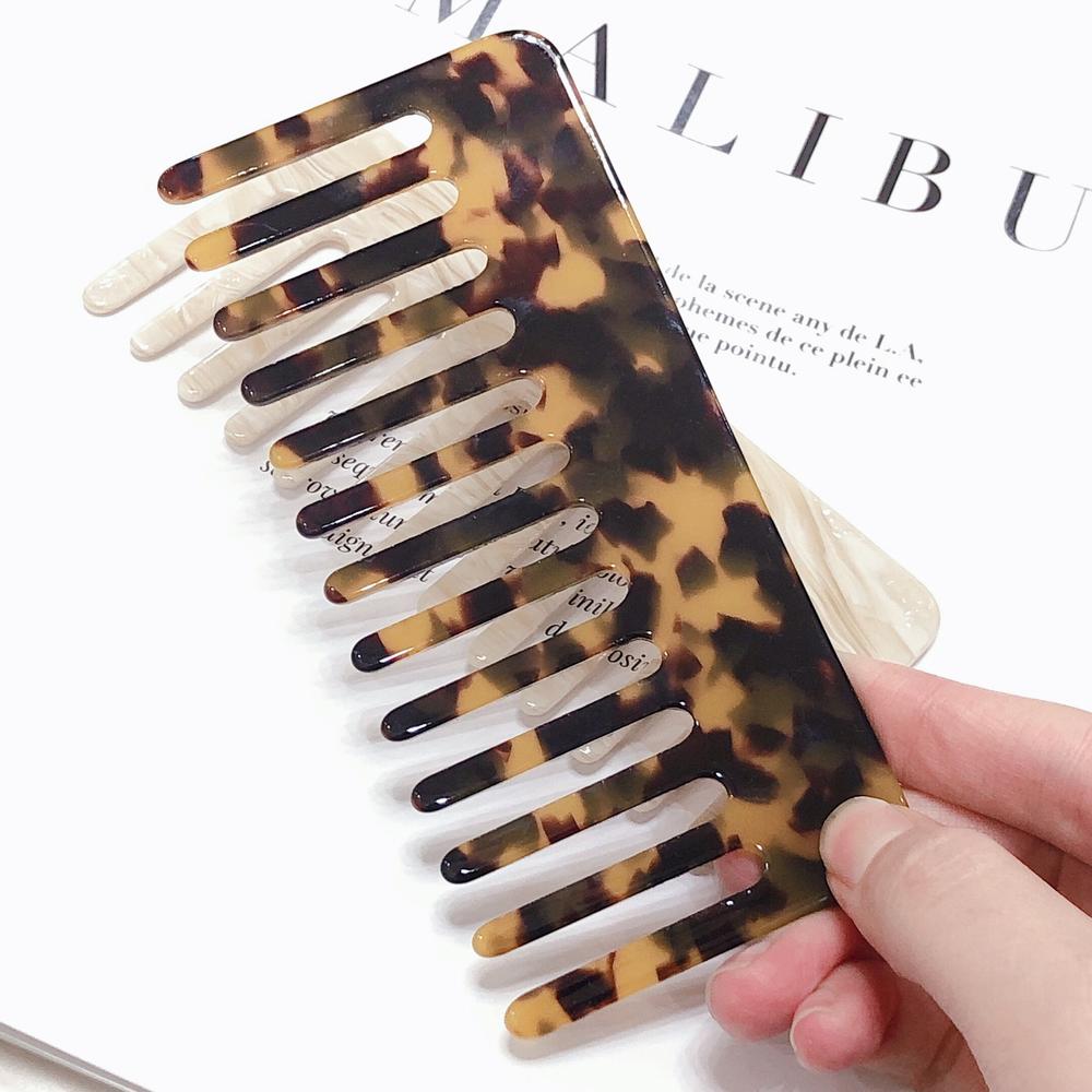 Japan Acetaat Grove Haar Kam Schildpad Stijl Natuurlijke Detangling Kam Voor Krullend Haar-Geen Statische Kam Voor Vrouwen meisjes: A