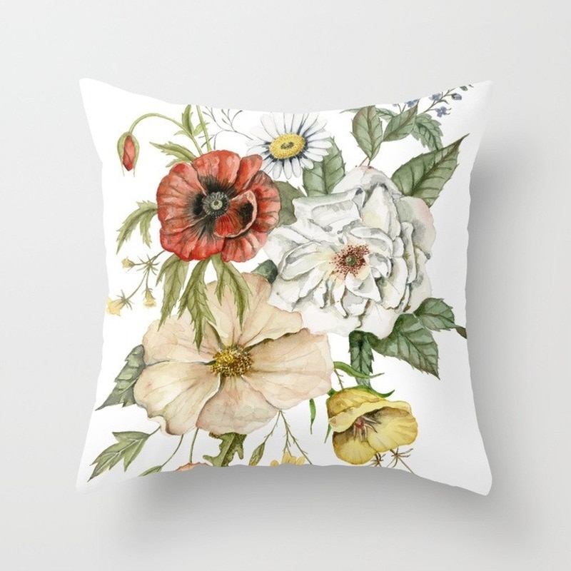 Bloemen planten serie decoratieve kussenhoes kussen kussensloop polyester 45*45 sierkussen woondecoratie kussensloop