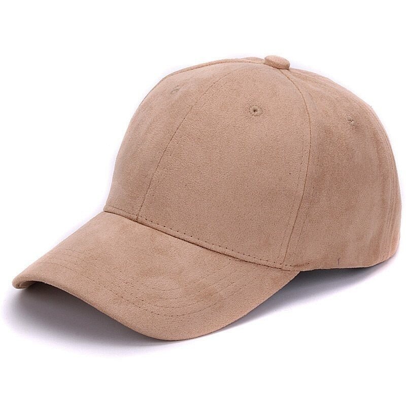 Suede baseball caps outdoor blank sport cap and hat for men and women: Light Brown