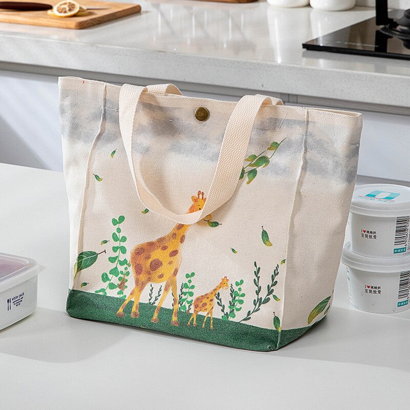 Thick Fabric Drawstring Lunch Bag Women Outdoor Camping Hiking Picnic Food Storage Box Container Household Goods Tools Accessory: B5