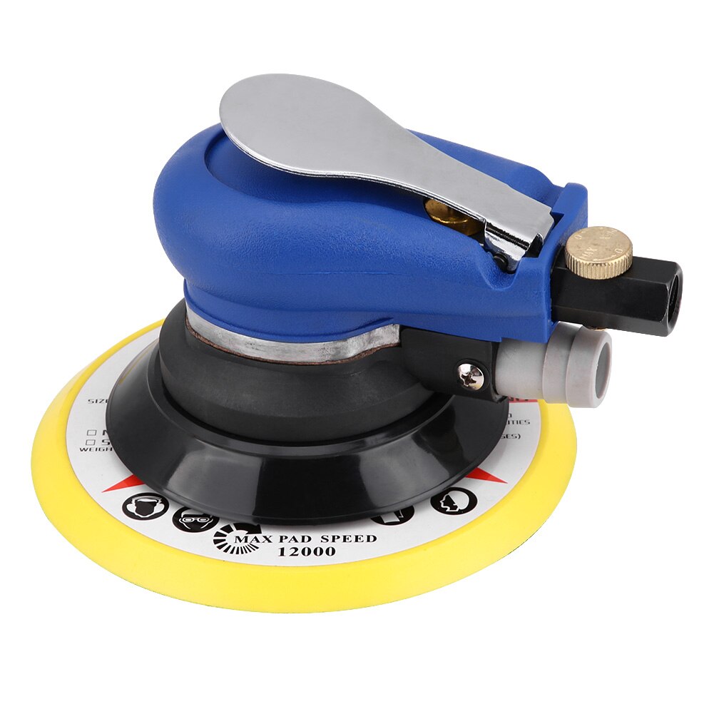 LIJADORA Orbital aleatoria de Palma de aire redonda de 5/6 pulgadas, pulidora neumática de 9000RPM, herramienta de lijado manual, lijadora de vacío Orbital de aire