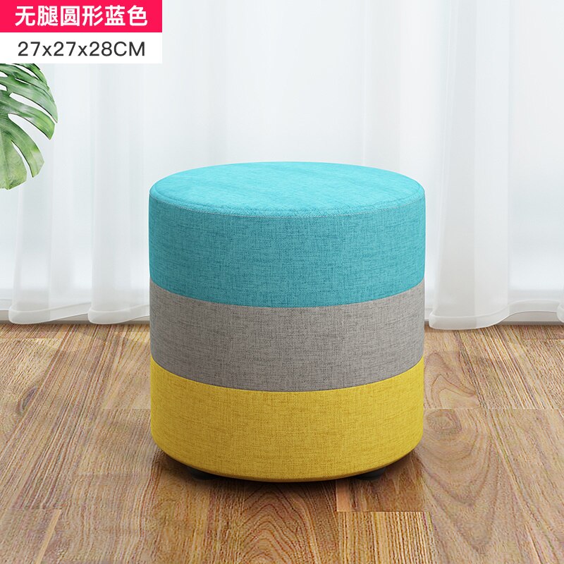 Tissus tabouret rond en bois maison adulte enfants canapé petite chaise basse poufs moderne changement chaussures banc: 9