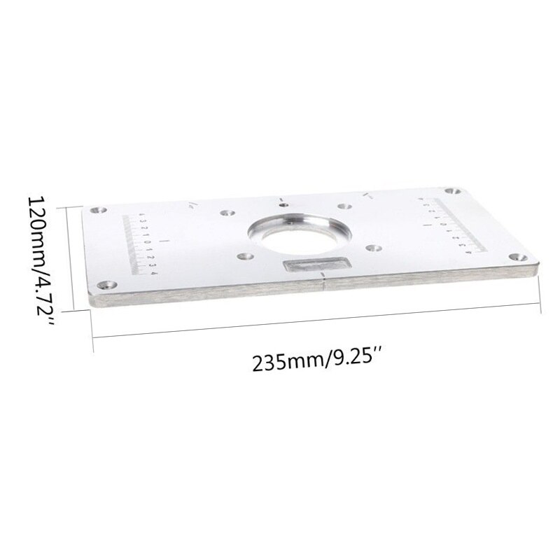 Multifunctional Aluminium Router Table Insert Plate Wood Router Trimmer Models Engraving Machine Woodworking Benches 235x120x8mm