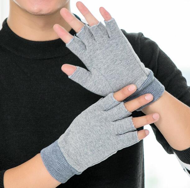 Mannen Herfst Winter Solide Vingerloze Handschoenen Man Winter Thicken Warm Rijden Handschoenen Mitten R877
