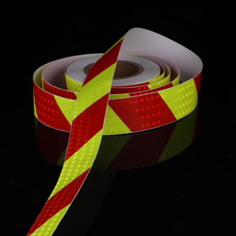 Glänzendes reflektierendes Sicherheitswarnband, selbstklebendes, reflektierendes Klebeband mit Köper-Druck für PVC-Reflexband, Autozubehör: Grün
