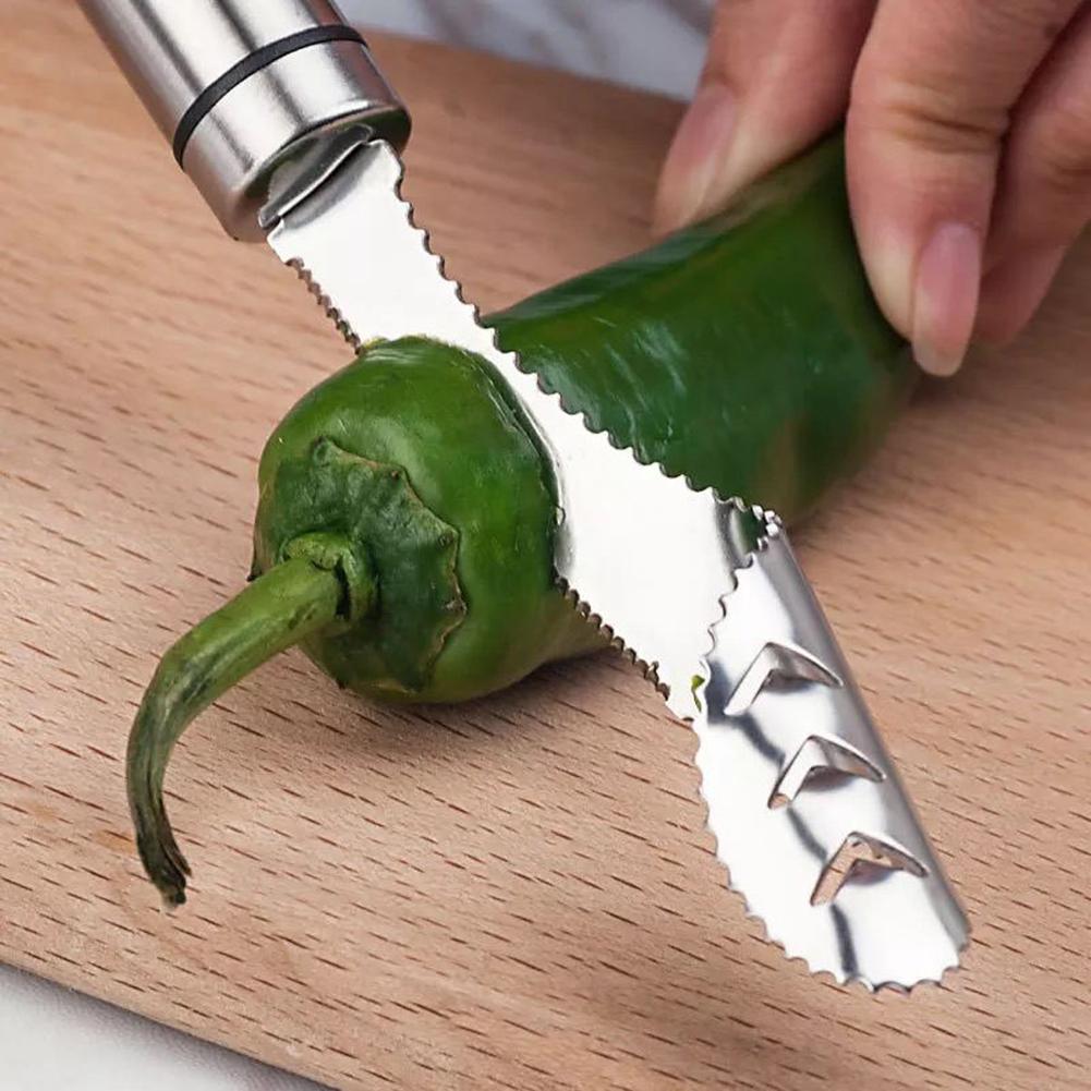 Stainless Steel Cut Pepper Core Remover Remover Pepper Twist Fruit Core Remove Pit Green Pepper Seed Tomato Core Remover Tool