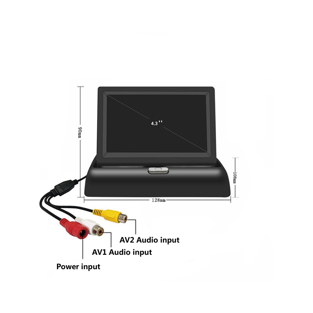 DONPHIA 4.3 'opvouwbare display met 2 camera ingang opvouwbaar scherm