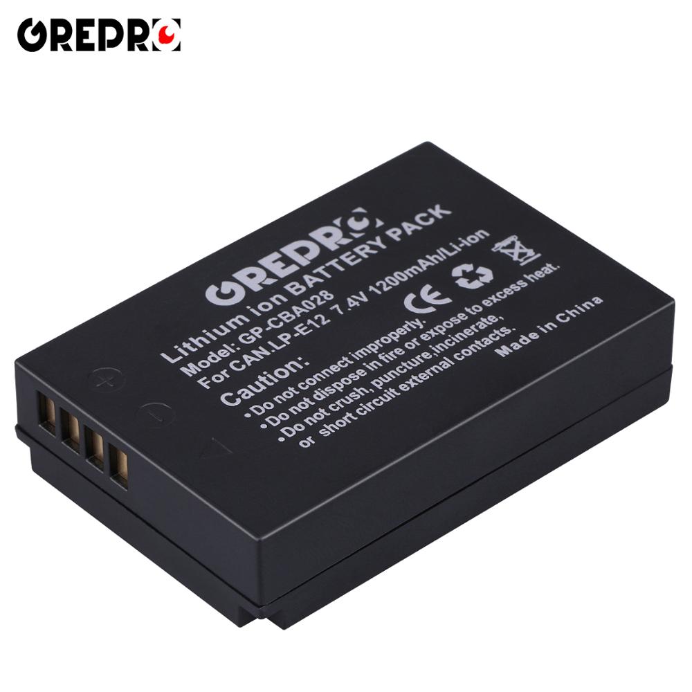 2 stuks 1200 mah lp -e12 lp e12 lpe 12 li- ion batterij + lcd usb dubbele oplader voor canon eos  m50,  eos  m100,100d kiss  x7 rebel  sl1 camera: 1pc