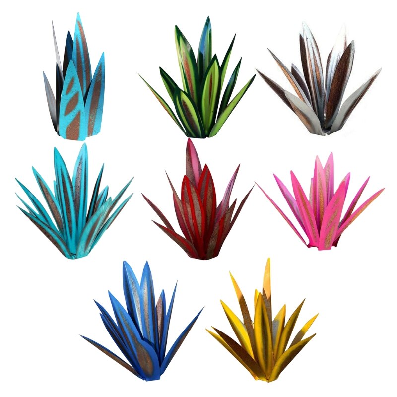 Simulation de plante d'agave artistique, Sculpture rustique en métal, bricolage, pour Patio extérieur, décoration de jardin, piquets de décoration de pelouse, Statue de maison