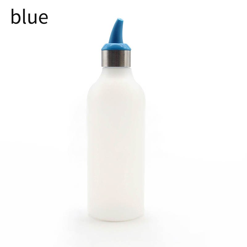 Botellas portátiles de plástico para condimentos, botellas de aceite vinagre, kétchup, herramientas de cocina para barbacoa, dispensador de utensilios de cocina: Azul