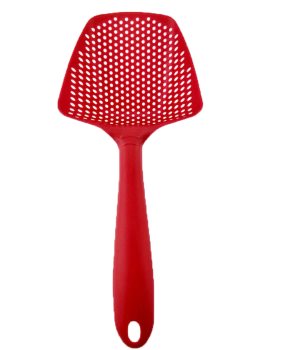 Organboo 1pc nylon + plastfilter vatten skopa dräneringsspade is spade fiske durkslag kichen gadget tillbehör: Röd