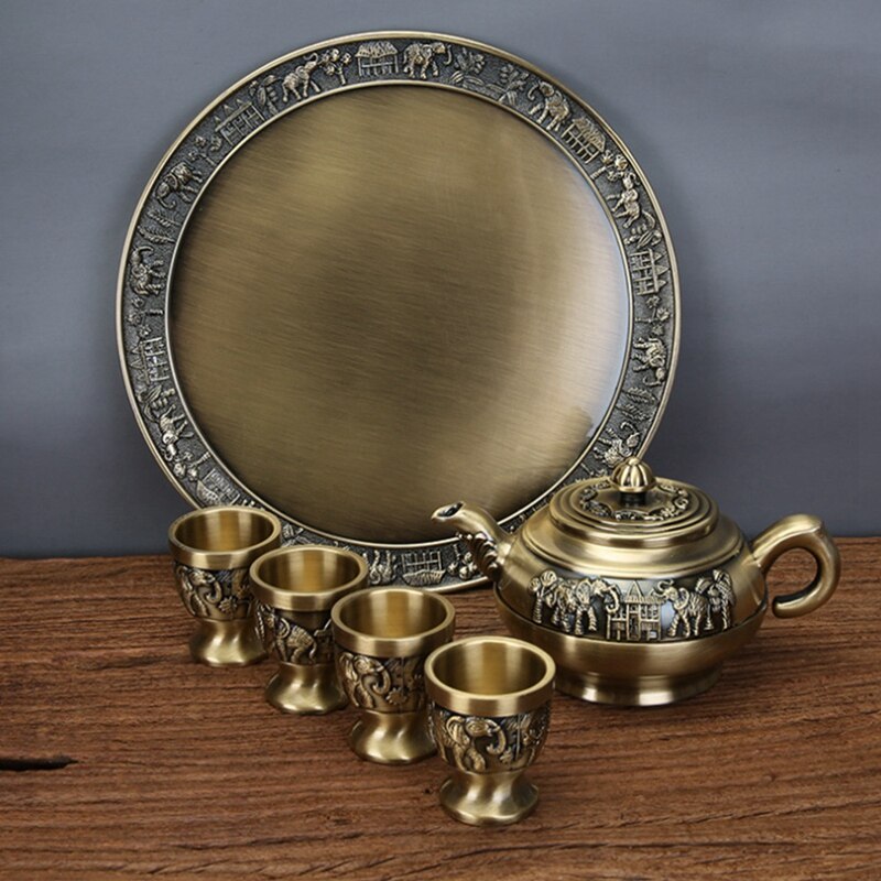 200ML/20ML Mini Kung Fu Tea Set Exquisitely Engraved Teapot Practical Teapot Tea Cup Tray Set