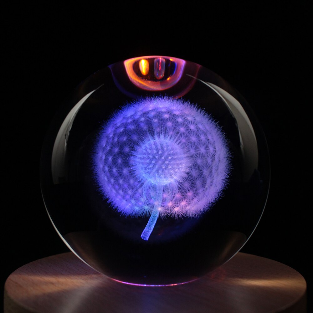 Base de Luz Led de madera para bolas y cubos de cristal, coloridas, de lujo, 100mm