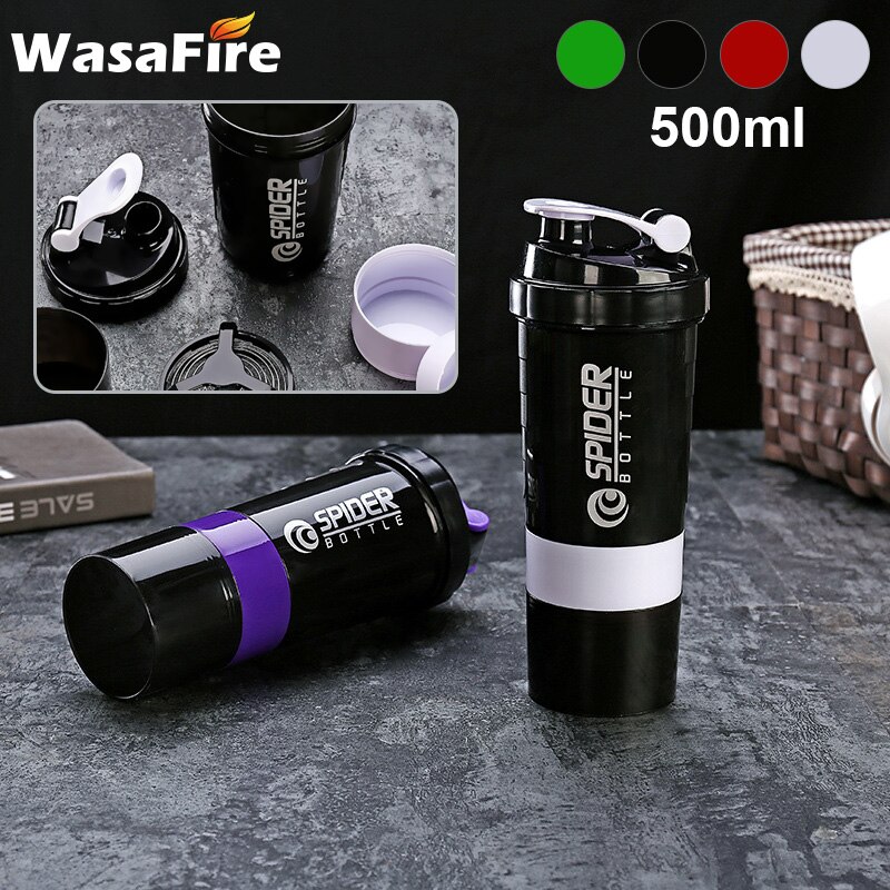 500ml copo de água plástico portátil copo copo de água esportes garrafa de água proteína shaker viagem ao ar livre portátil leakproof drinkware plástico