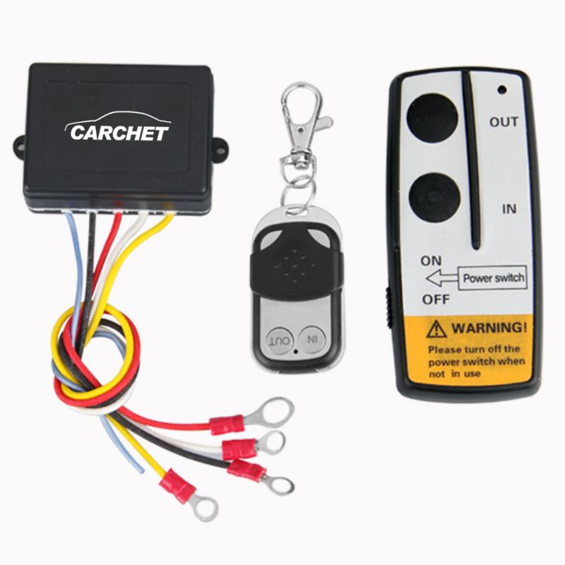 CARCHET Lier 12 V 12 Volt Draadloze Afstandsbediening Kit voor Jeep Truck ATV Lier LIER Dual Remote schakelaar Handset