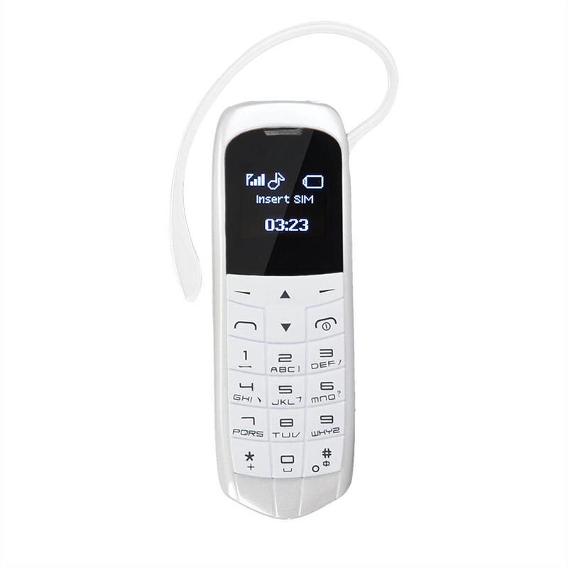 Long-cz  j8 magisk stemme bluetooth dialer fm radio mini bluetooth 3.0 øretelefon lang standby mobiltelefon: Hvid