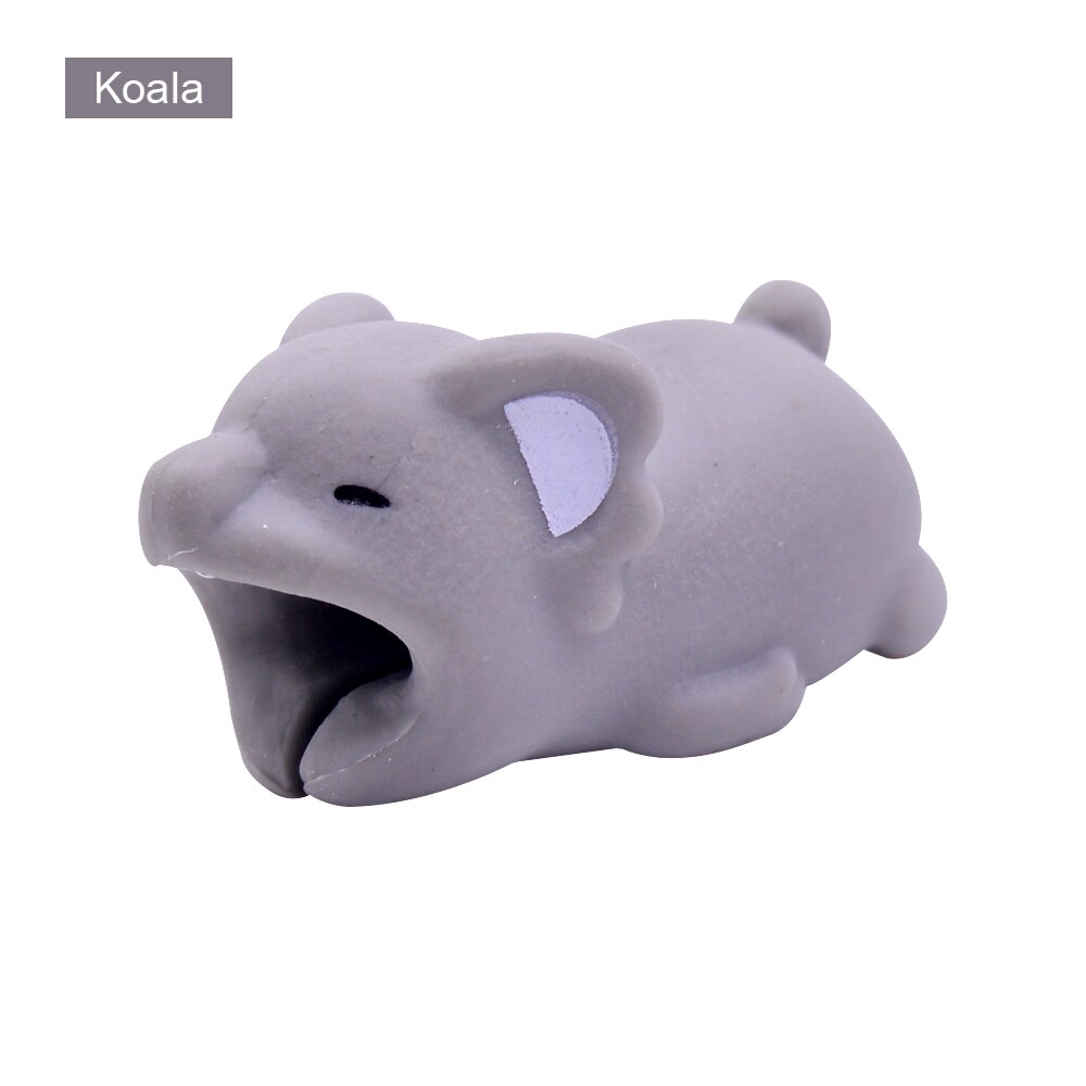 CHIPAL Cute Bites Animal Cable Protector for iPhone USB Charger Cable Organizer Cartoon Wire Winder Bite Chompers Phone Holder: Koala