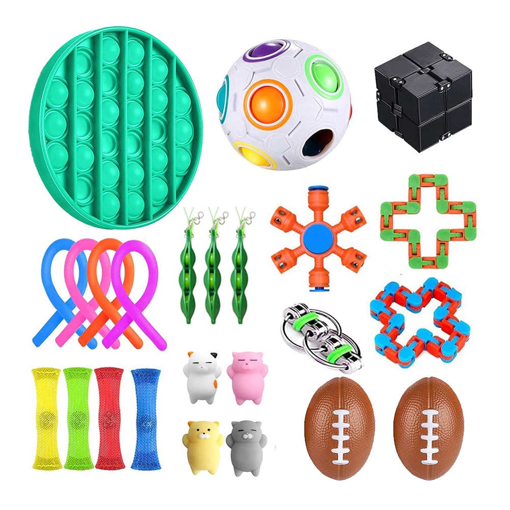 20/21/22PCS Pack Zappeln Sensorischen Spielzeug Set Stress Relief Spielzeug Autismus Angst Relief Stress Pop Blase zappeln Spielzeug Für Kinder Erwachsene