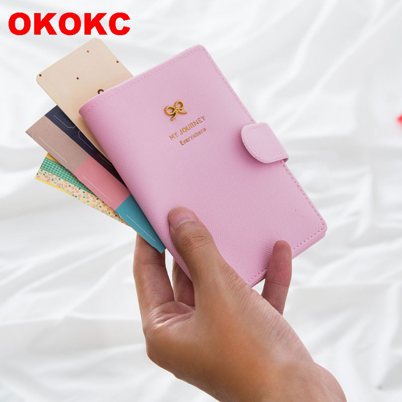OKOKC PU Zoete Vrouwen Paspoort Cover Gesp Paspoort Sets Multifunctionele Paspoort Pakket Reizen Accessoires