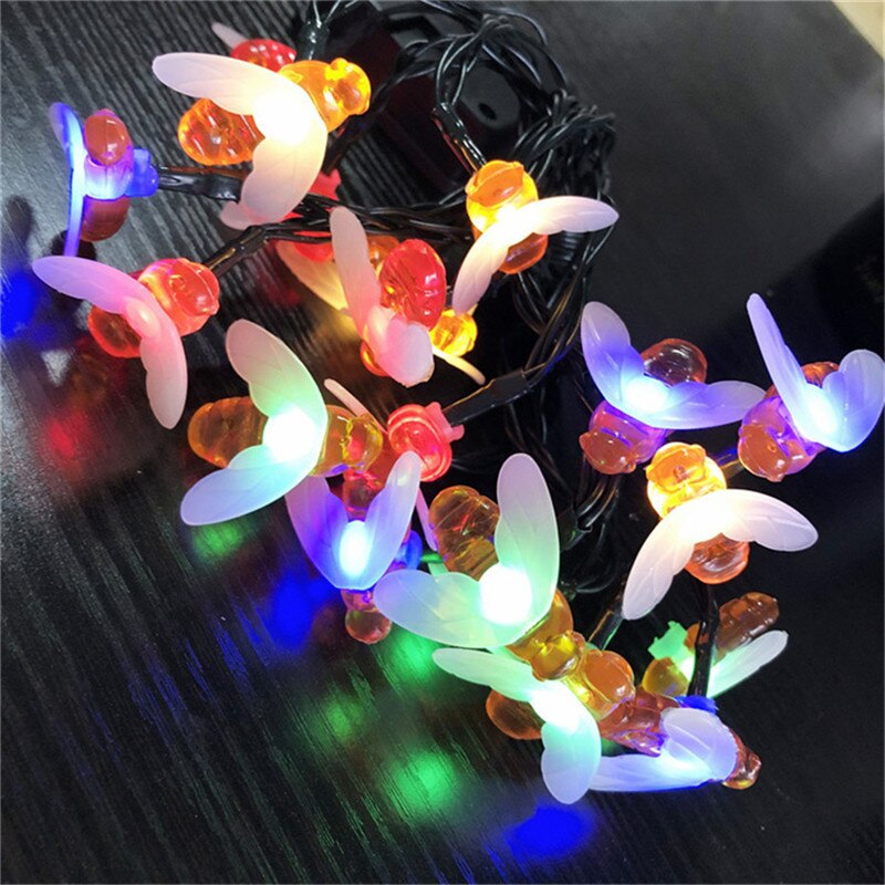 Solar Light 30/50 LED Honey Bees Solar Outdoor Light String Garden Fence Lawn Path Decoration Waterproof Xmas Solar Lamp: Color / 5M 20LEDs