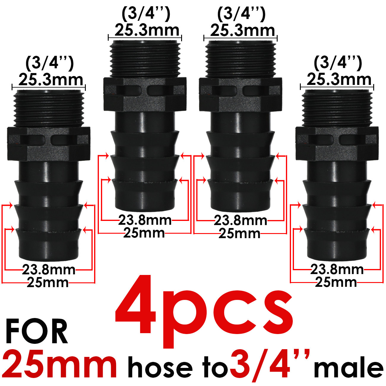 KESLA 4pcs Female Thread Connector 1/2 3/4" to Barb 16mm 20 25 PE Hose Adapter Irrigation Planter Drip System Garden Pipe Repair: PURPLE