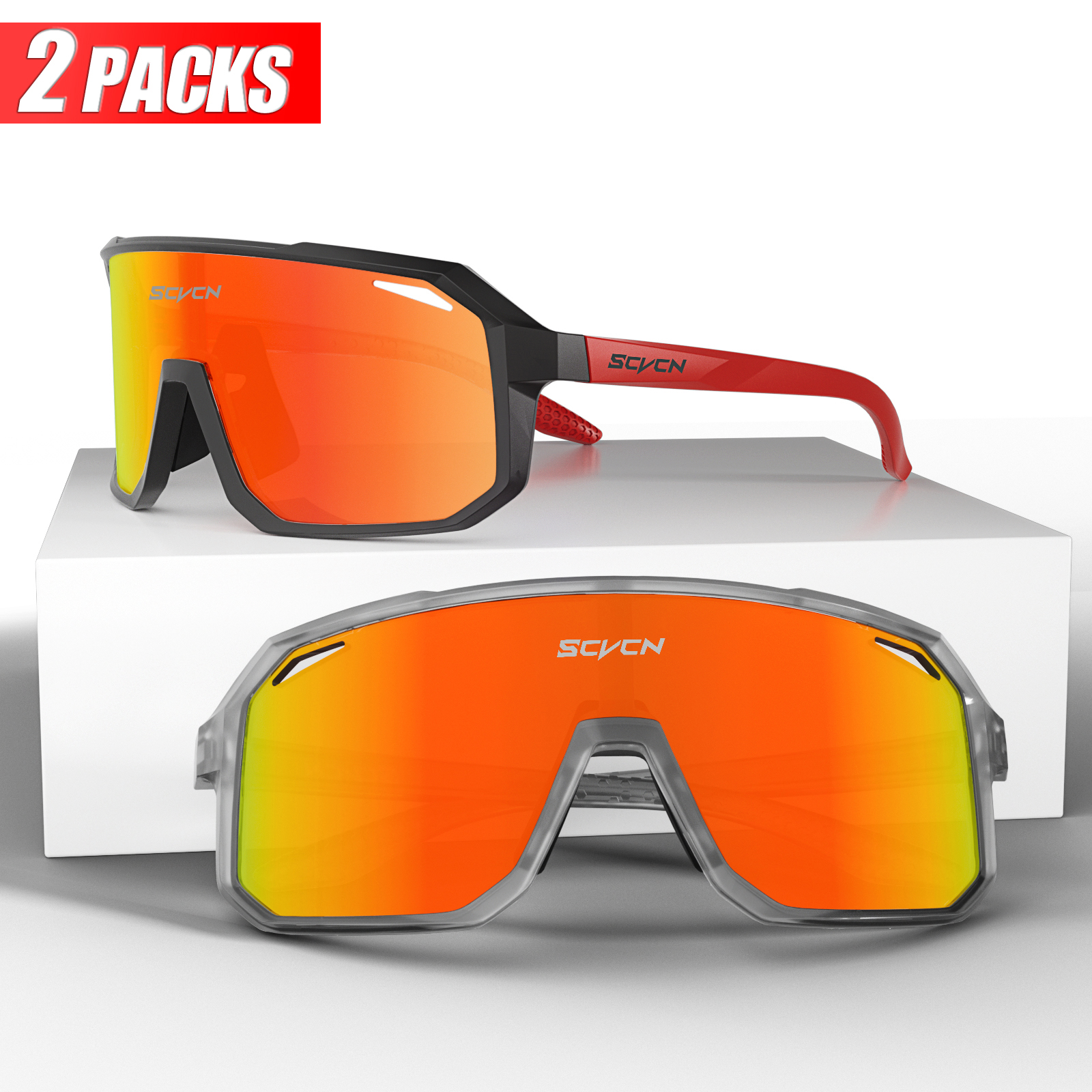 SCVCN Sport Männer UV400 Sonnenbrille Radfahren Gläser Runing Cycl Camp Bike Brillen MTB Outdoor Brille Fahrrad Frauen Jagd