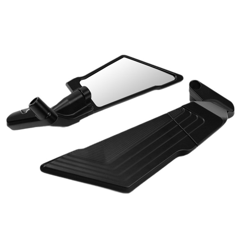 Motorfiets achteruitkijkspiegel vleugel aerodynamisch draaibaar aluminium motorfiets zijspiegels bredere kijkhoek voor Nmax 155 125K: Default Title
