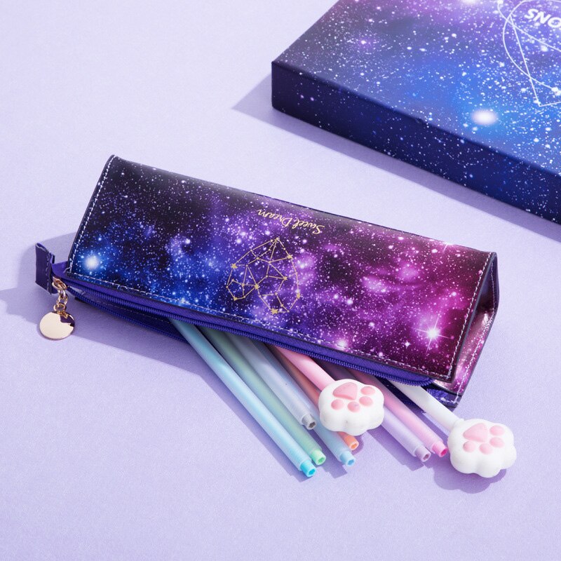 Mini School Pencil Case Cute Star Cartridge Bag for Girls Back to School Pencilcase Big Penal Box Stationery Kit Pouch Supplies