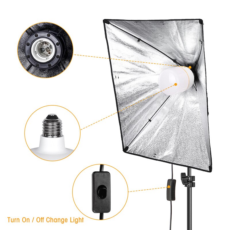 40 Watt Photography LED Cold Warm Light Bulb 3800K-5500K Color Temperature 110V-220V E27 Base for Video Softbox Studio Lighting