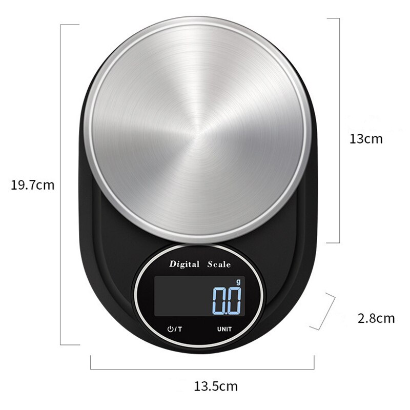 Digital Kitchen Scale 11lb/5kg 0.1g Precision Food Diet Scale for Cooking Baking Multifunctional Measure Tools Stainless Steel