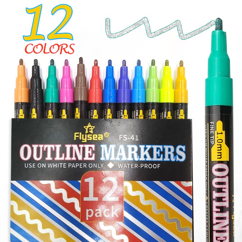 12 Kleuren Premium Waterdichte Permanente Verf Art Marker Pen Set Voor Paaseieren Card Making Diy Craft Projecten, keramiek, Glas