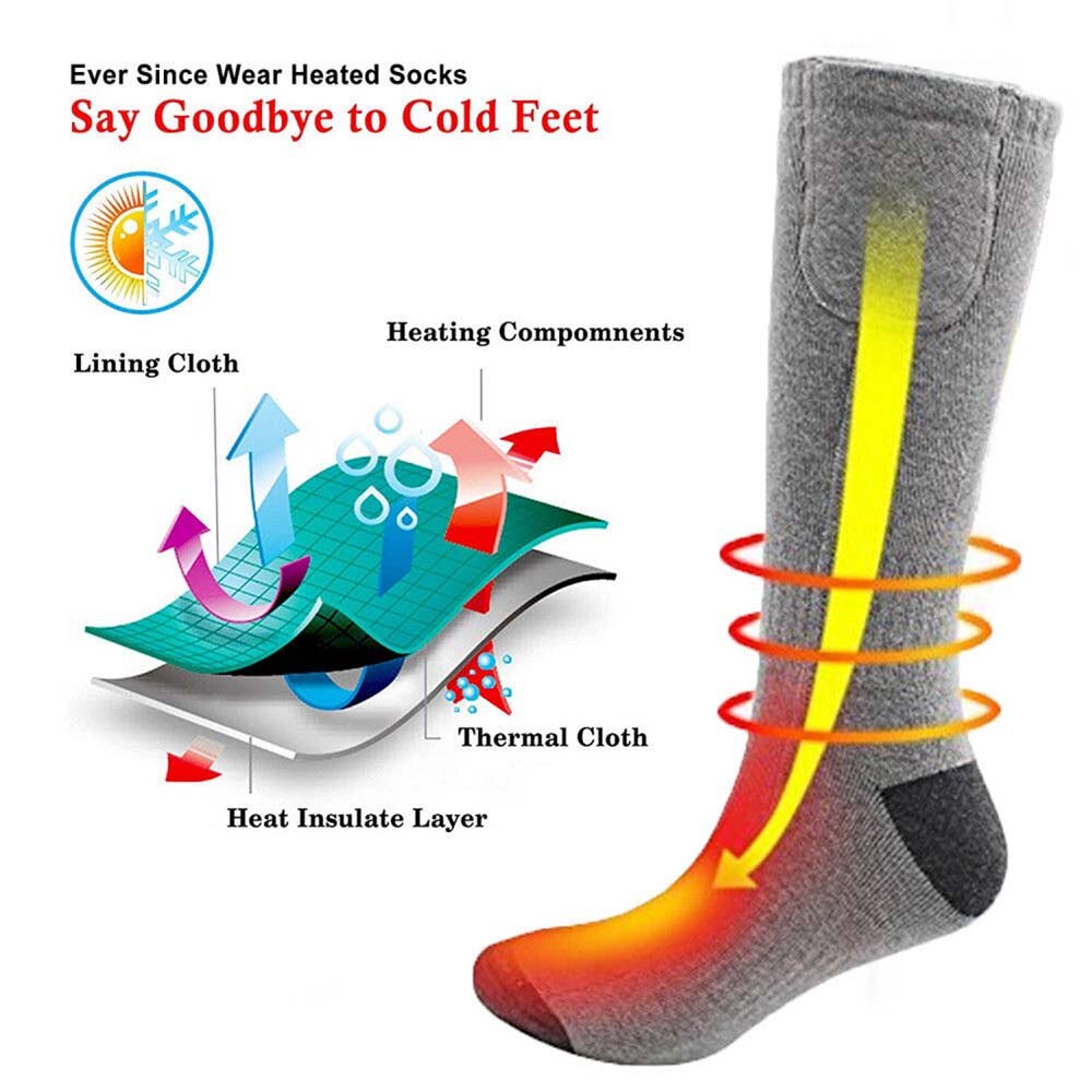 Electric Socks Unisex Foot Warmers Thermal Socks With 3 Heat Setting Electric Thermal Socks Best Rechargeable Battery Operated