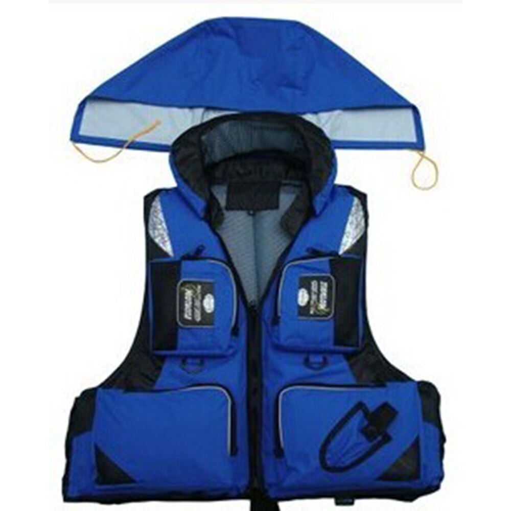 M-XXL colete salva-vidas profissional colete de pesca poliéster adulto segurança colete salva-vidas sobrevivência natação barco à deriva: Blue / XL(75-85KG)