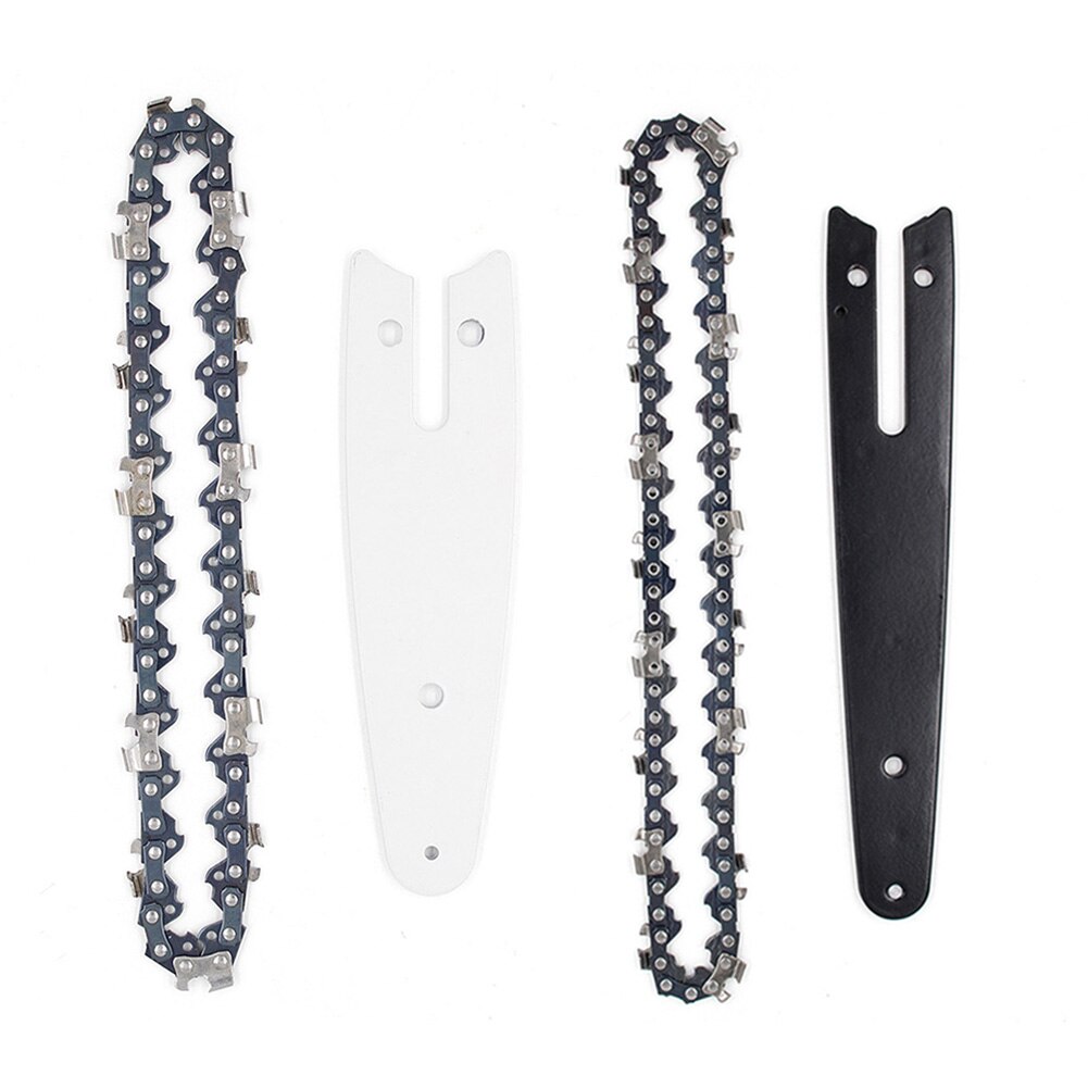 4/6 Inch Chain And Guide Plate Set Mini Chainsaw Replacement Cordless Electric Saw Chain Wood Branch Cutting Sharp Chains