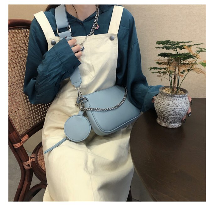 Damestas ketting crossbody meisje messenger schoudertas baguette dames schattige tas portemonnee rits  ju256
