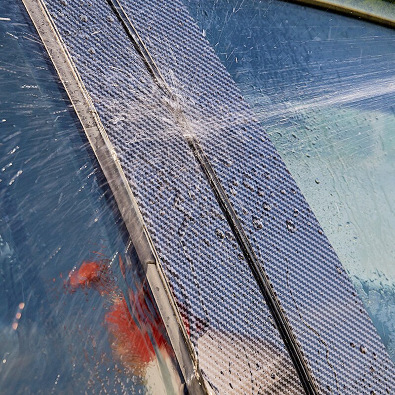 For Citroen Elysee C-Elysee Car B C Pillar Middle Central Column PC Carbon Window Trim Decoration Strip Protection