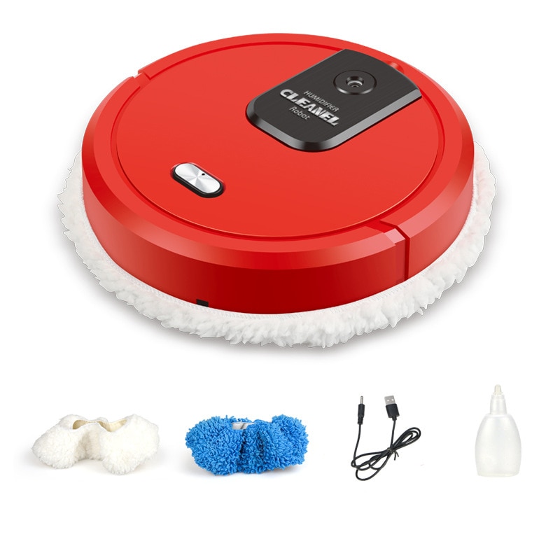 Robot Vacuum Cleaner Mopping And Humidifying 1500mAh Smart Home With Mop Inteligente Robotic For Scrubber Washing Powerful Floor: red