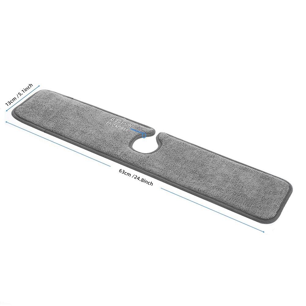 Tapis absorbant pour évier de cuisine, en microfibre, protection contre les éclaboussures de robinet, de comptoir, pour le séchage de la cuisine, de la salle de bain, 4 tailles: 63CMx13CM